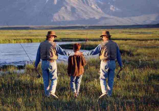 father and son fishing