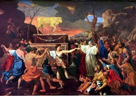  The Adoration of the Golden Calf by Nicolas Poussin