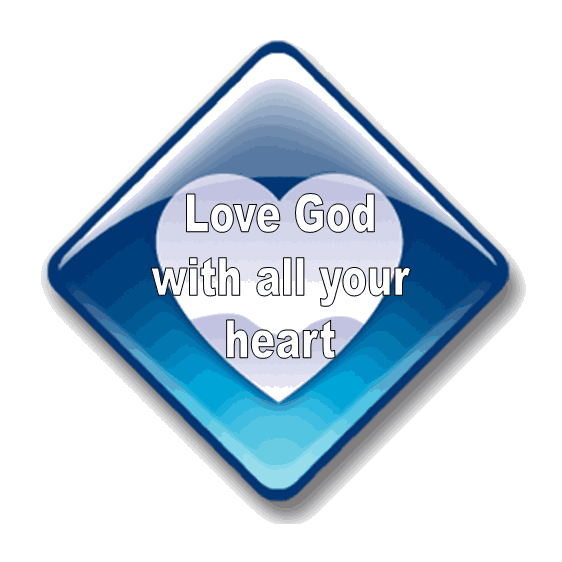 diamond shape with love god with all your heart overlaid